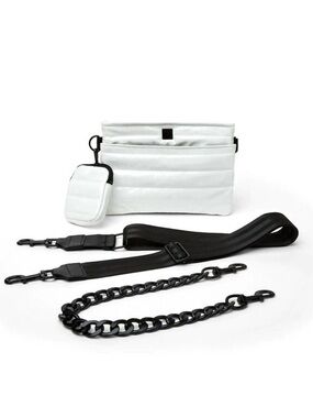 NEW THINK ROYLN downtown medium crossbody in white patent